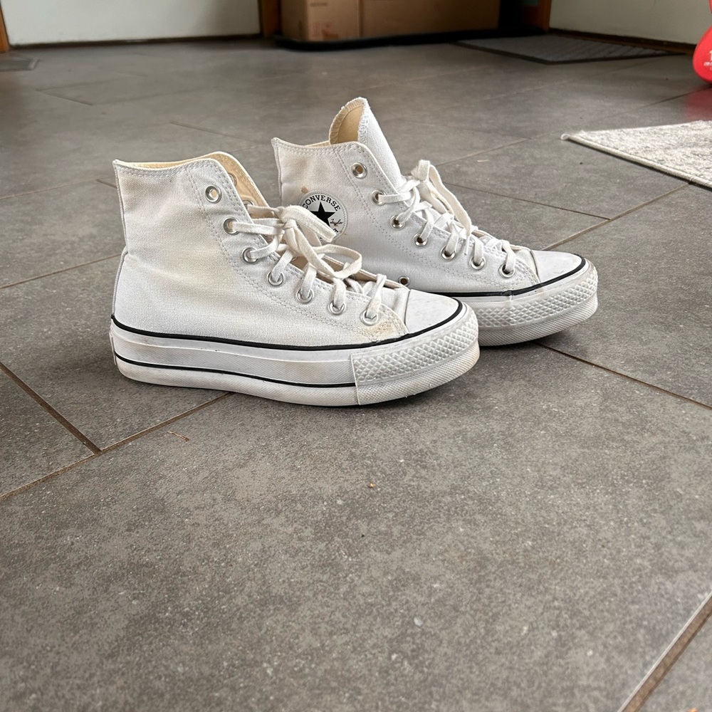 White High Top Platform Converse